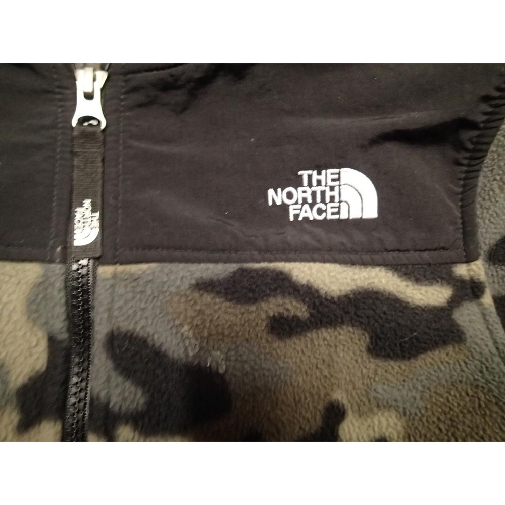 The North Face Fleece Hoodie Youth Medium 10/12 Grey Camo Excellent Full‎ Zip - Picture 4 of 12